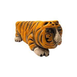 Vintage Artesania Rinconada Handmade Orange Clay Tiger Figurine – Uruguay